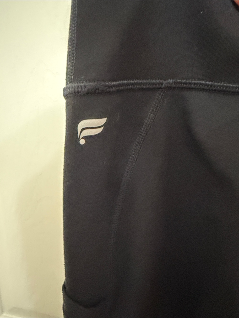 Fabletics Black High-Rise Performance Leggings with Logo